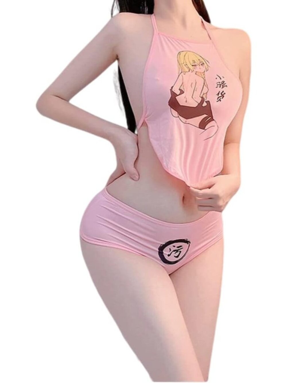 Women's Pink Cosplay Lingerie Set Japanese Lolita Bra & Panty Bikini